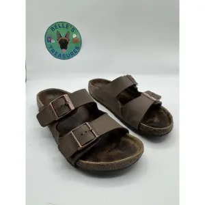 Birkenstock Sneakers Youth 34EU 3US Slip On Arizona Brown Leather Buckles Unisex