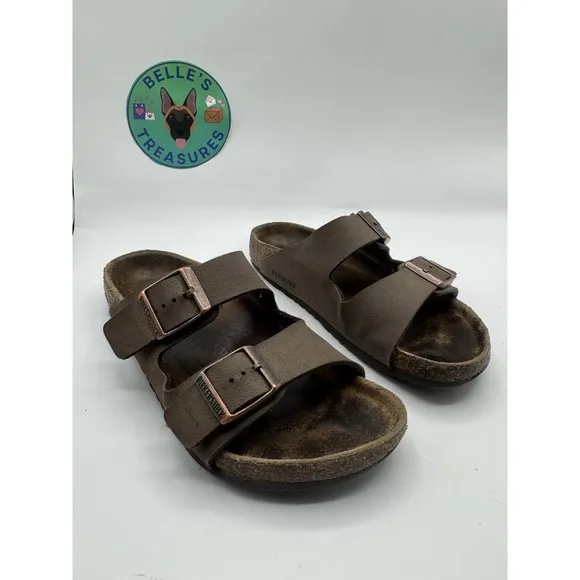 Birkenstock Sneakers Youth 34EU 3US Slip On Arizona Brown Leather Buckles Unisex