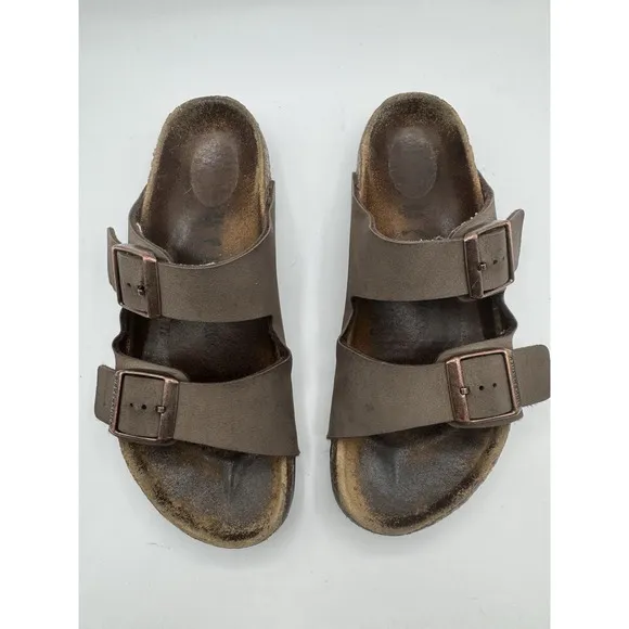 Birkenstock Sneakers Youth 34EU 3US Slip On Arizona Brown Leather Buckles Unisex