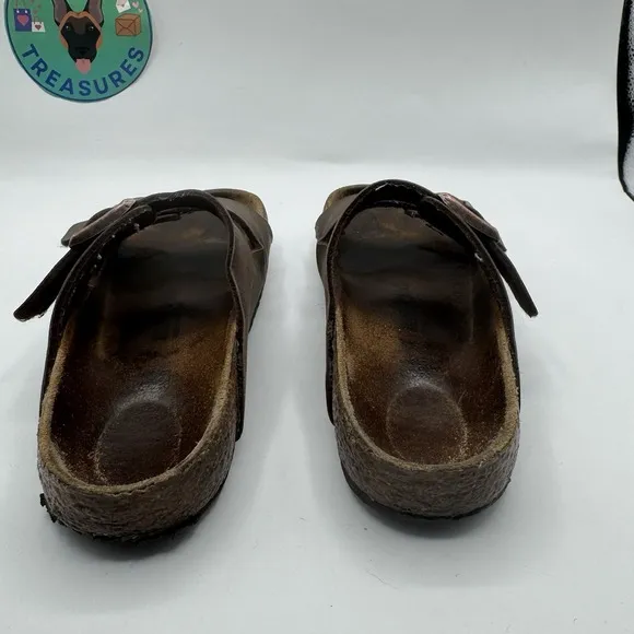 Birkenstock Sneakers Youth 34EU 3US Slip On Arizona Brown Leather Buckles Unisex