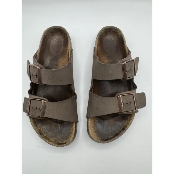 Birkenstock Sneakers Youth 34EU 3US Slip On Arizona Brown Leather Buckles Unisex