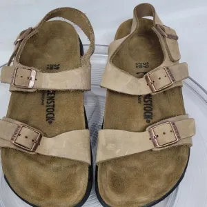 Birkenstock Sonora Tan Brown Leather Walking Summer Sandals EU39 US L 8 M6 99%