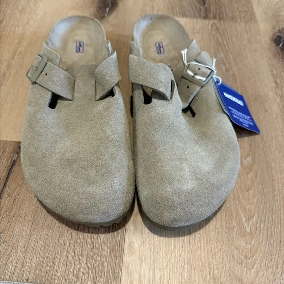 Birkenstock Suede Slip-On Sandals - Tan