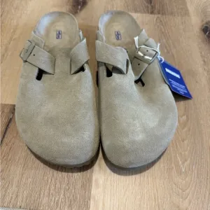 Birkenstock Suede Slip-On Sandals - Tan