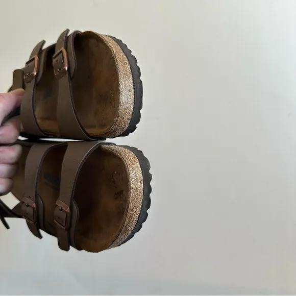 Birkenstock Tan Florida Leather Slip On Sandals
