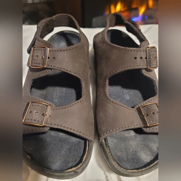 Birkenstock Tatami Brown Leather Slip On Sandals Size 7 Mens Removable Insole