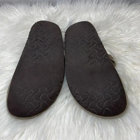 Birkenstock Tatami Oklahoma Tan Nubuck Slides Sz 39/US 8