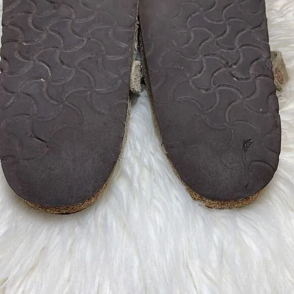 Birkenstock Tatami Oklahoma Tan Nubuck Slides Sz 39/US 8
