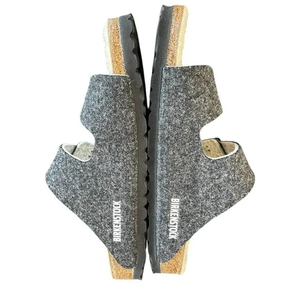 Birkenstock Unisex Arizona Wool Felt Sandal Doubleface Gray Size 37