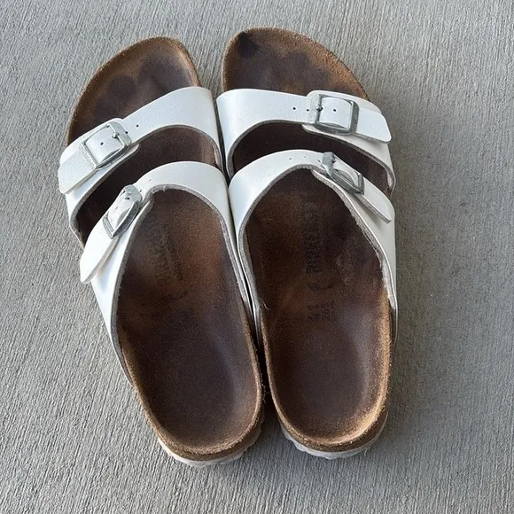 Birkenstock White Arizona Sandals Size 41