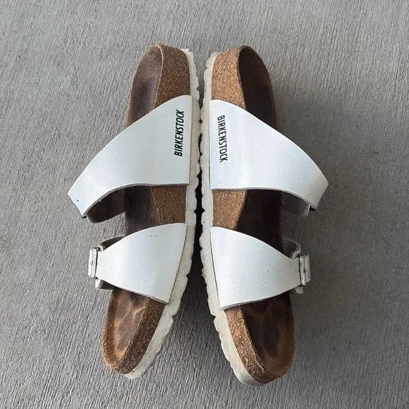 Birkenstock White Arizona Sandals Size 41