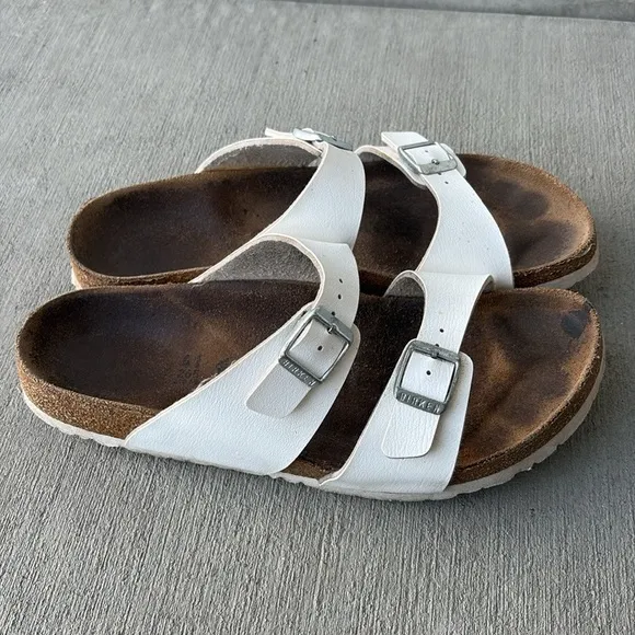 Birkenstock White Arizona Sandals Size 41