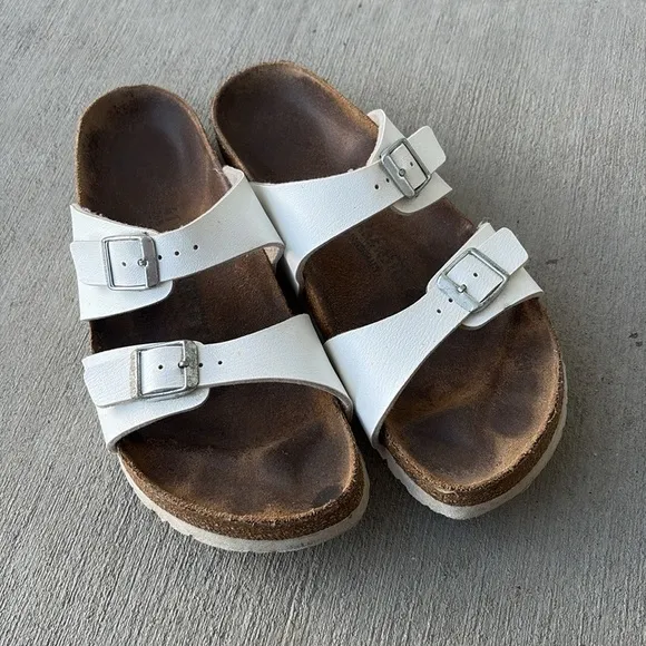 Birkenstock White Arizona Sandals Size 41