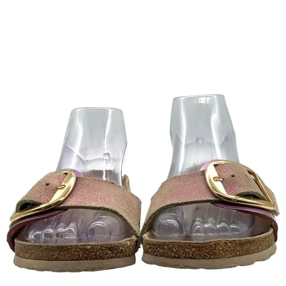 BIRKENSTOCK Women's 5 36 Madrid Big Buckle Slide Sandals Ceramic Pattern Rose
