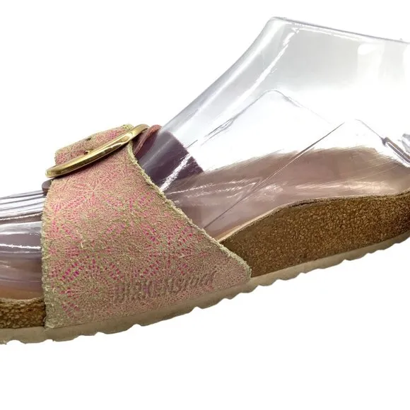 BIRKENSTOCK Women's 5 36 Madrid Big Buckle Slide Sandals Ceramic Pattern Rose
