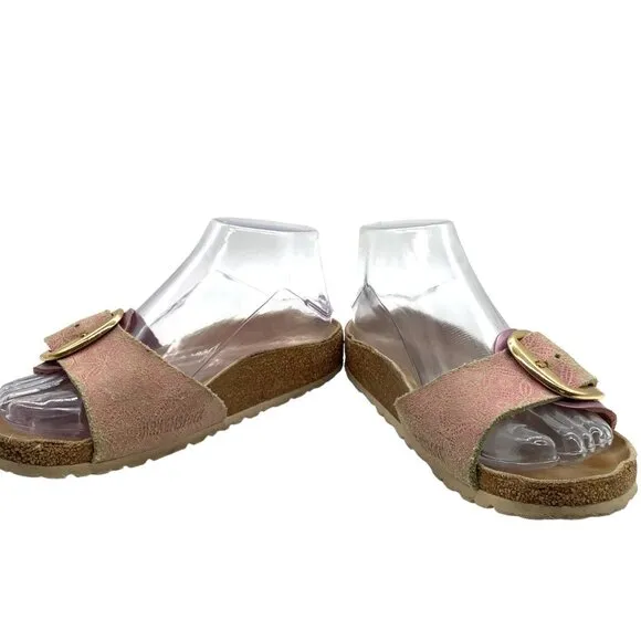 BIRKENSTOCK Women's 5 36 Madrid Big Buckle Slide Sandals Ceramic Pattern Rose