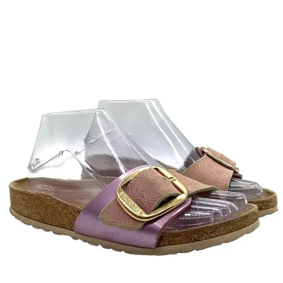 BIRKENSTOCK Women's 5 36 Madrid Big Buckle Slide Sandals Ceramic Pattern Rose