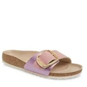 BIRKENSTOCK Women's 5 36 Madrid Big Buckle Slide Sandals Ceramic Pattern Rose