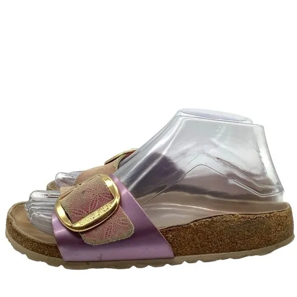 BIRKENSTOCK Women's 5 36 Madrid Big Buckle Slide Sandals Ceramic Pattern Rose