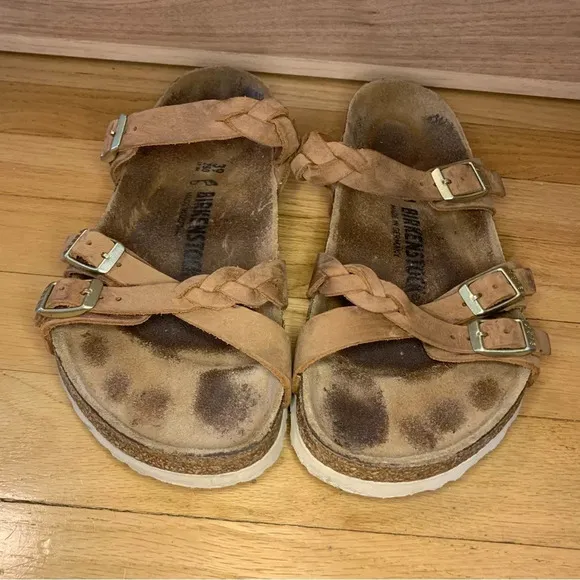 Birkenstock Women's Franca Slip On Braid Buckled Strappy Footbed Sandals -Size 8