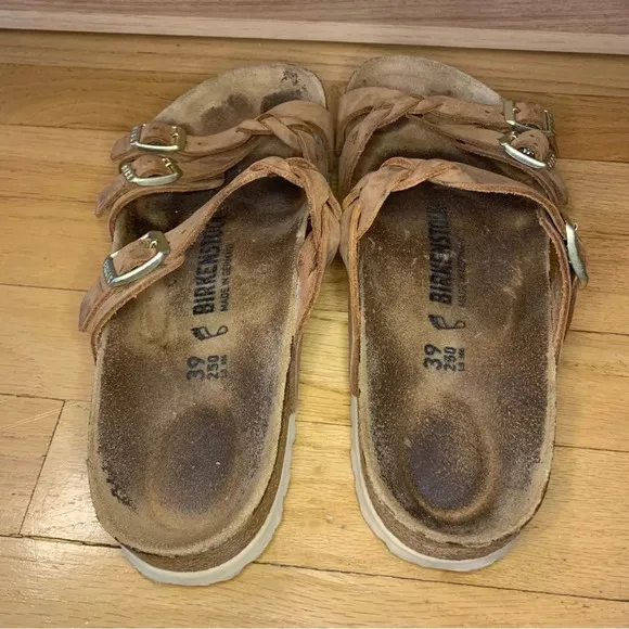 Birkenstock Women's Franca Slip On Braid Buckled Strappy Footbed Sandals -Size 8