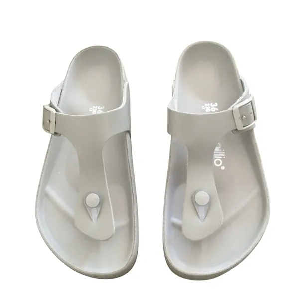 Birkenstock Women's Gizeh Flex Platform Sandals - Mineral Grey
