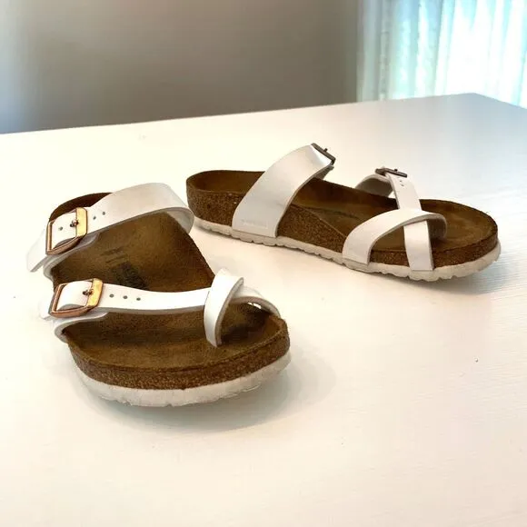Birkenstock Women’s Mayari White Birko-Flor Slip On Sandals‎ EU 34 US Size 3
