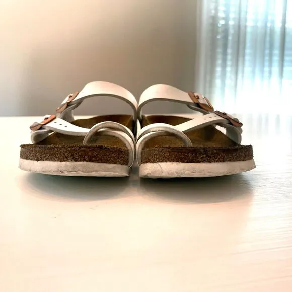 Birkenstock Women’s Mayari White Birko-Flor Slip On Sandals‎ EU 34 US Size 3