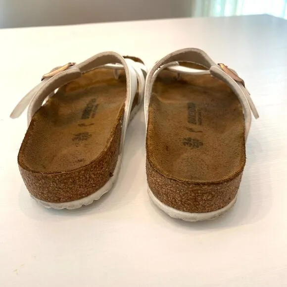 Birkenstock Women’s Mayari White Birko-Flor Slip On Sandals‎ EU 34 US Size 3