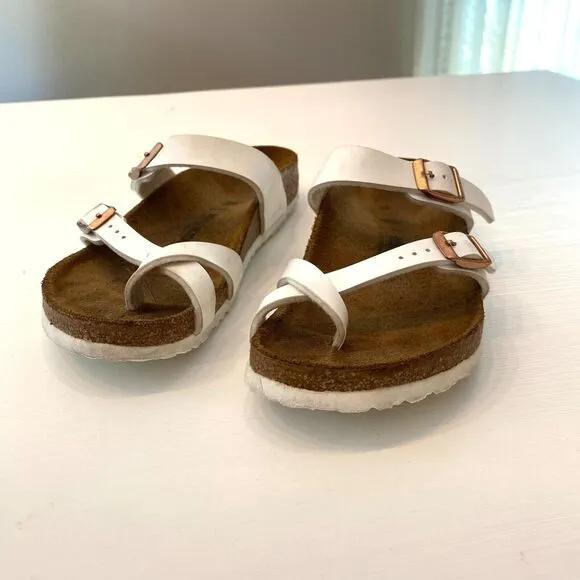 Birkenstock Women’s Mayari White Birko-Flor Slip On Sandals‎ EU 34 US Size 3