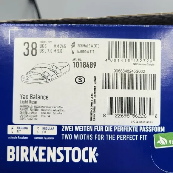 Birkenstock Yao Balance Vegan Birko-Flor Sandals Light Rose 7