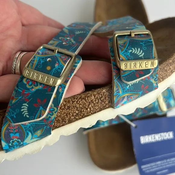 Birkenstock Yao Birko-Flor Boho Flowers Blue Floral Blue Sandals Size 36