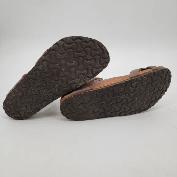 Birkenstock Yara Womens 9.5 Bohemian Brown Leather Ankle Wrap Minimalist Sandals