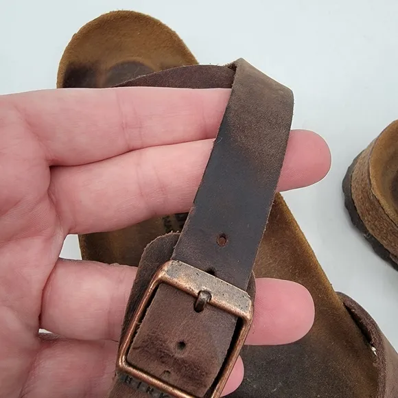 Birkenstock Yara Womens 9.5 Bohemian Brown Leather Ankle Wrap Minimalist Sandals