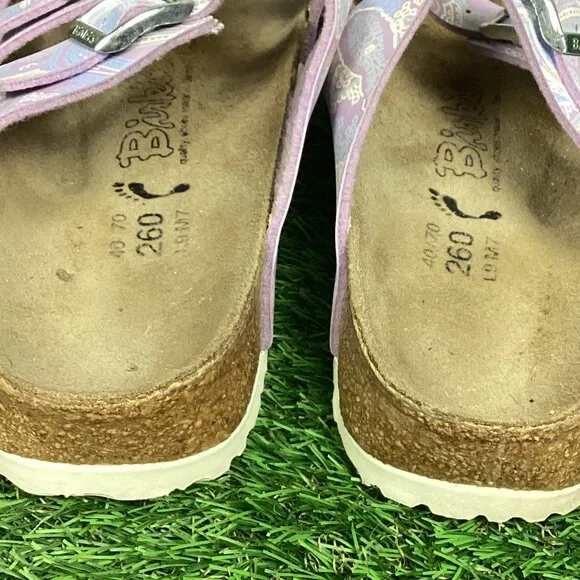 Birkis BIRKENSTOCK Pink Paisley 3 Buckle Sandals