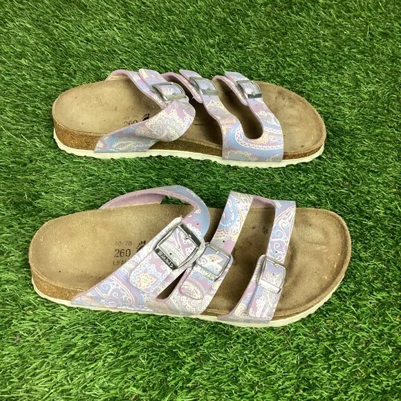 Birkis BIRKENSTOCK Pink Paisley 3 Buckle Sandals