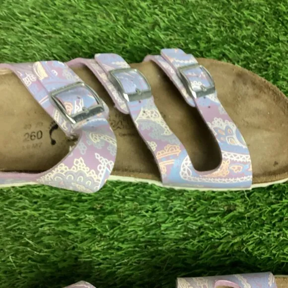 Birkis BIRKENSTOCK Pink Paisley 3 Buckle Sandals