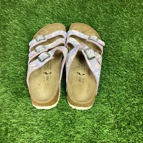 Birkis BIRKENSTOCK Pink Paisley 3 Buckle Sandals