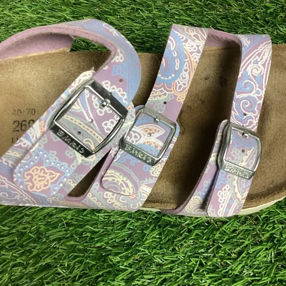 Birkis BIRKENSTOCK Pink Paisley 3 Buckle Sandals