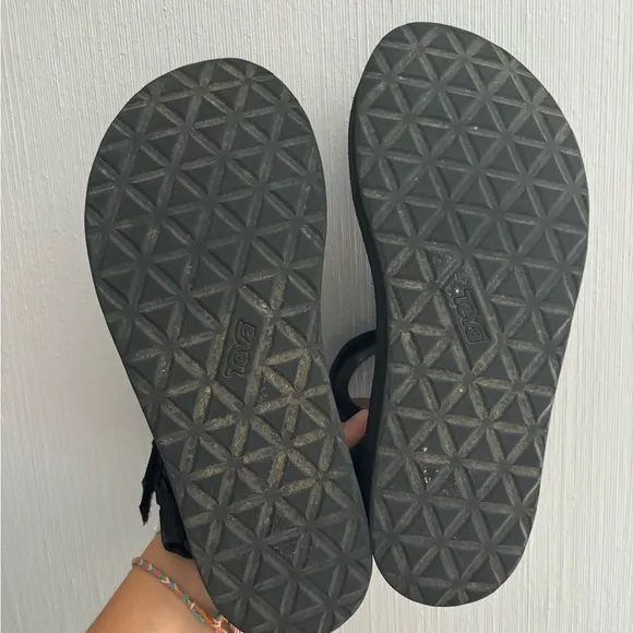 Black mid form universal Teva sandals Size 9