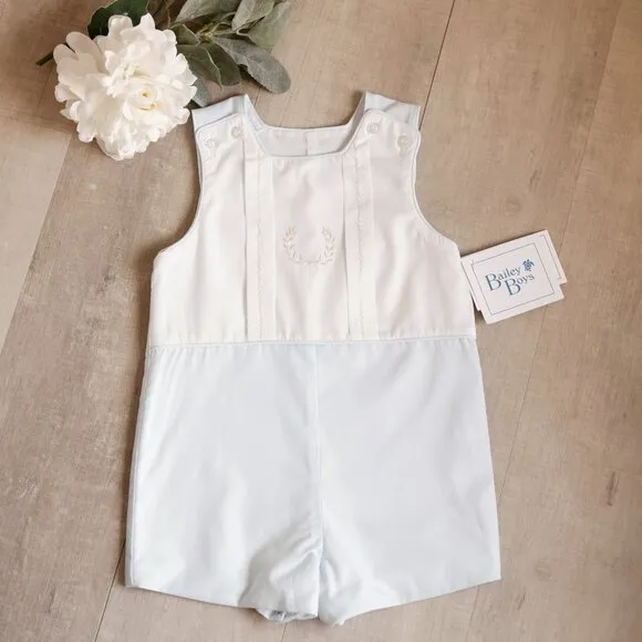 Blue &amp; White Dressy Heirloom Dressy Short Set Bailey Boys Ring Bearer Spring NWT