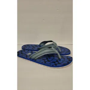 BN COACH Men's Signature Webbing Flip‎ Flop Blue Fin