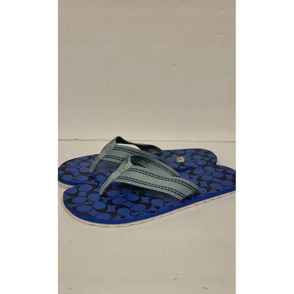 BN COACH Men's Signature Webbing Flip‎ Flop Blue Fin