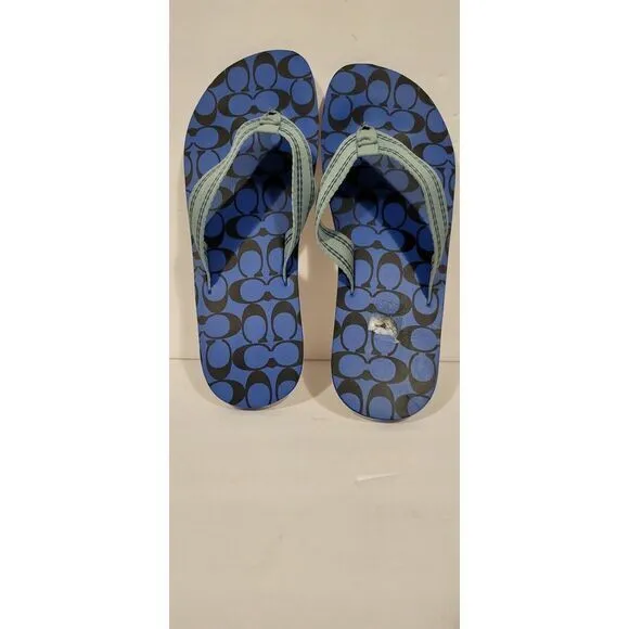 BN COACH Men's Signature Webbing Flip‎ Flop Blue Fin