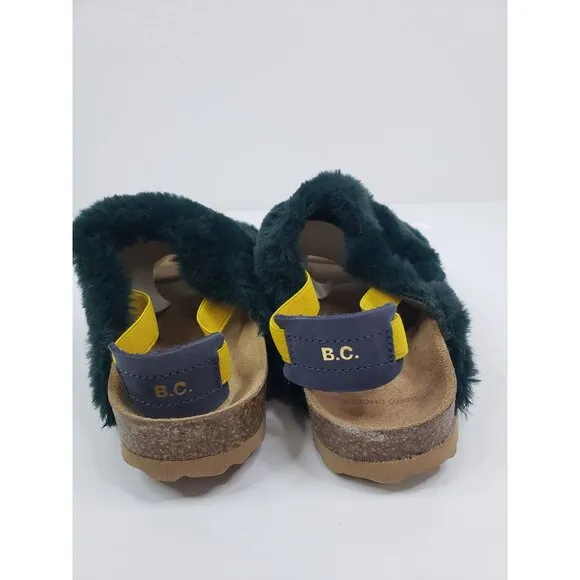 BOBO CHOSES Kids' Slingback Faux-fur Sandals In Green - Size EUR 34 (US 3)
