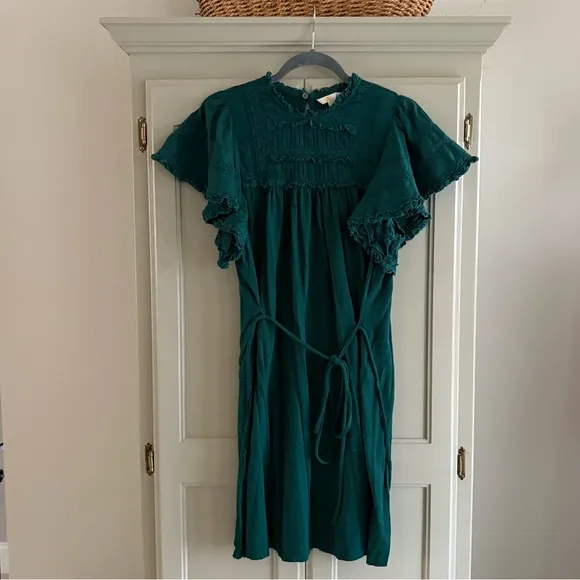 BODEN Trim Detail Jersey Mini Dress | Emerald Green | US Size 14