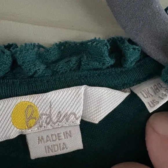 BODEN Trim Detail Jersey Mini Dress | Emerald Green | US Size 14
