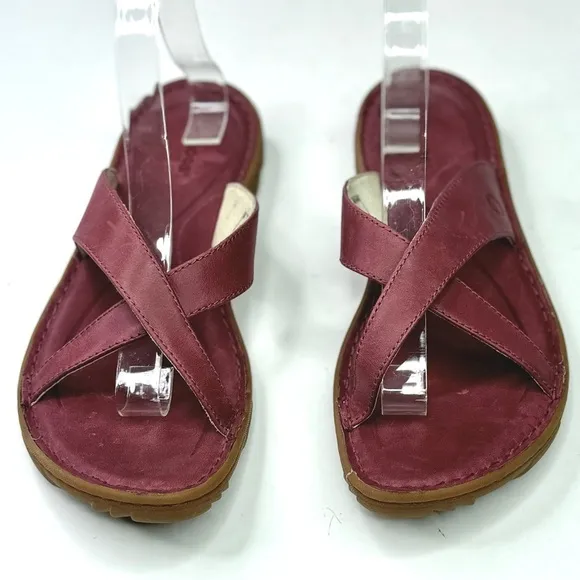 Bogs Todos Slides sandals Garnet wine red leather sandals 10