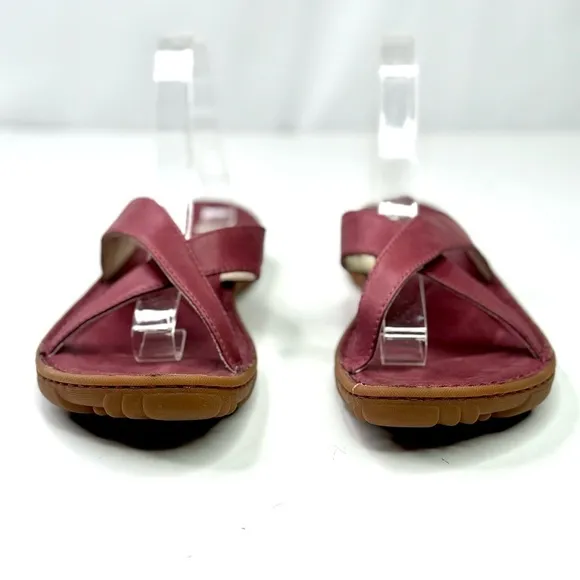 Bogs Todos Slides sandals Garnet wine red leather sandals 10