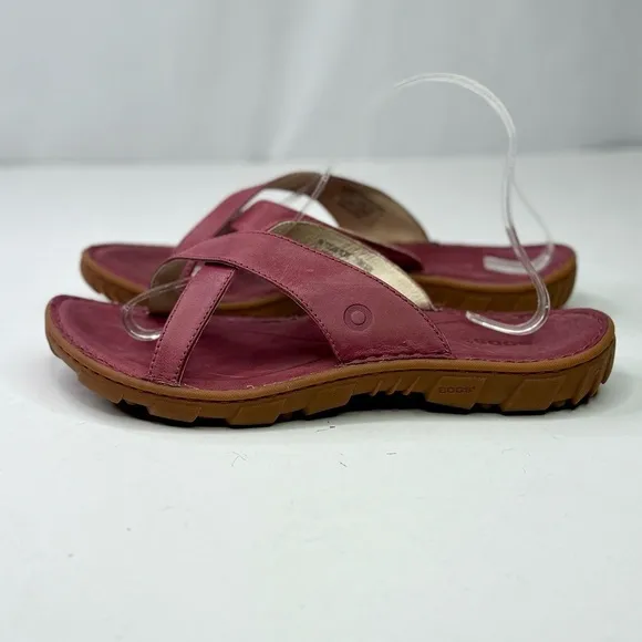 Bogs Todos Slides sandals Garnet wine red leather sandals 10